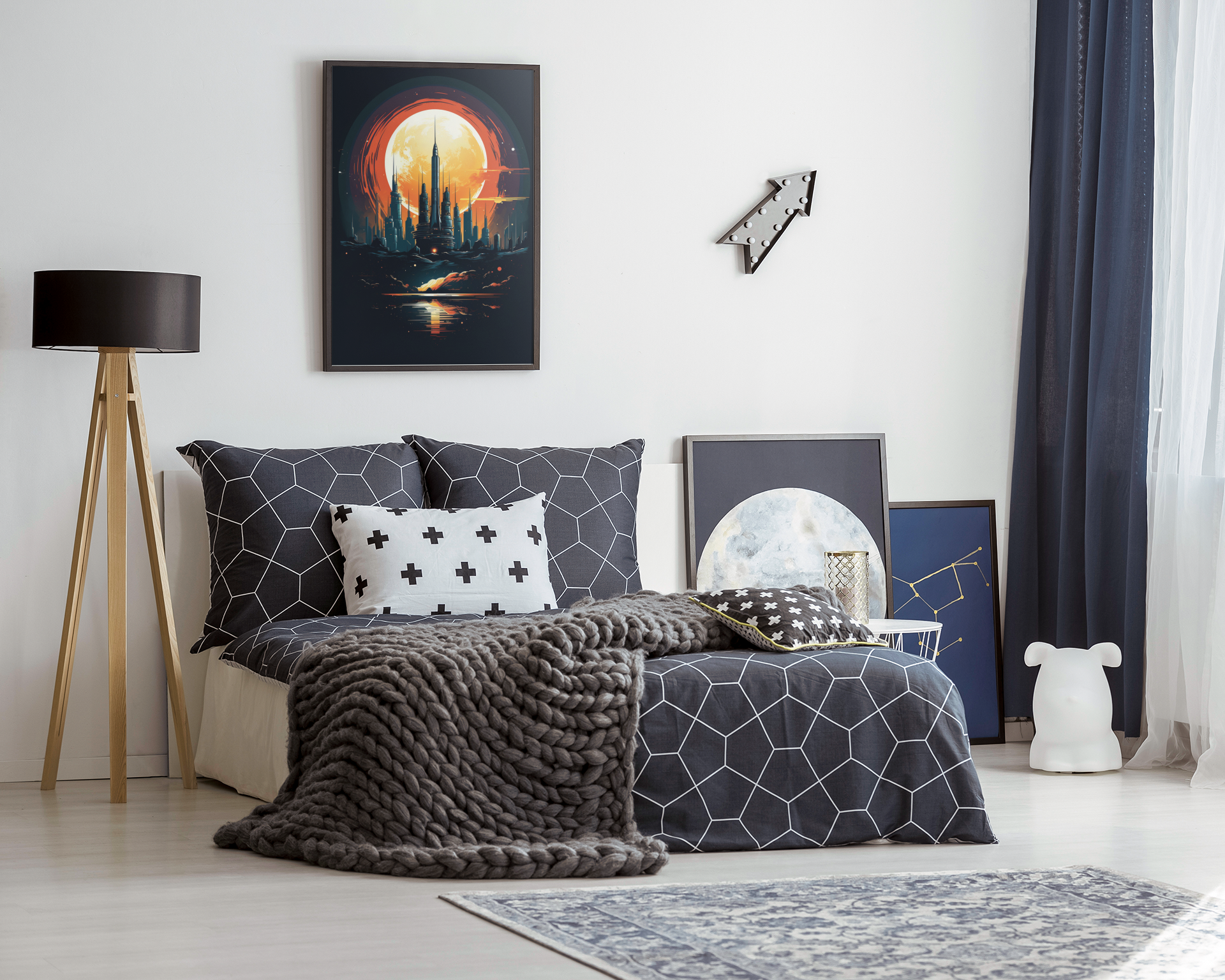 Solar Citadel Rising – Retro Sci-Fi Megastructure Poster (3 Sizes)