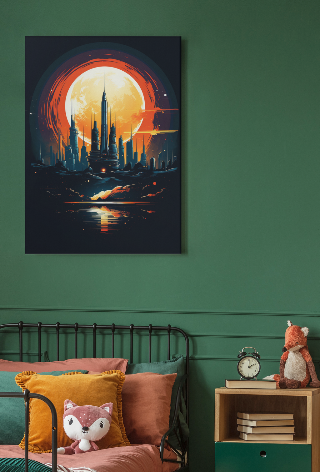 Solar Citadel Rising – Retro Sci-Fi Megastructure Poster (3 Sizes)