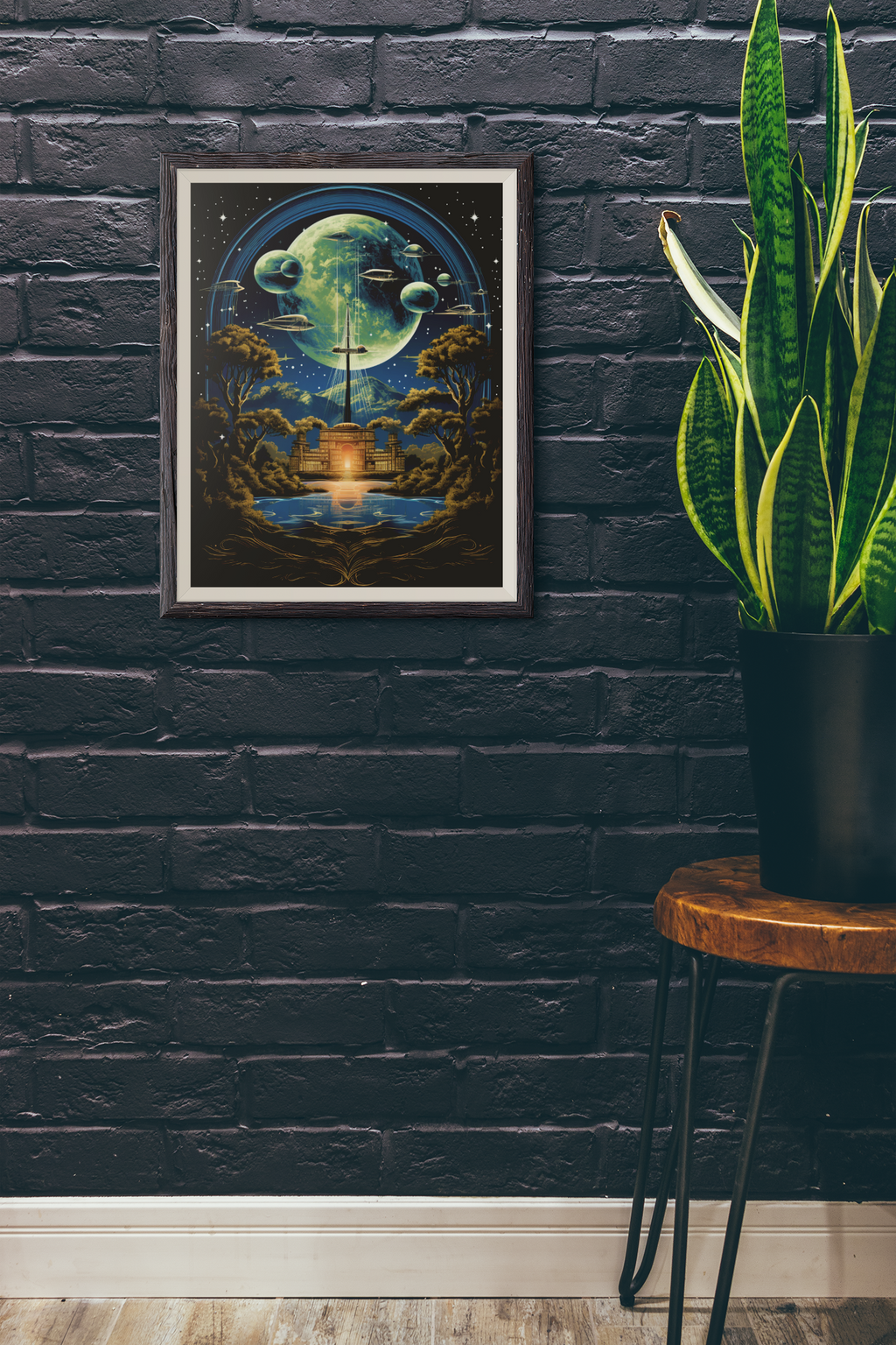 Moonrise Citadel – Retro Cosmic Gateway Poster (3 Sizes)