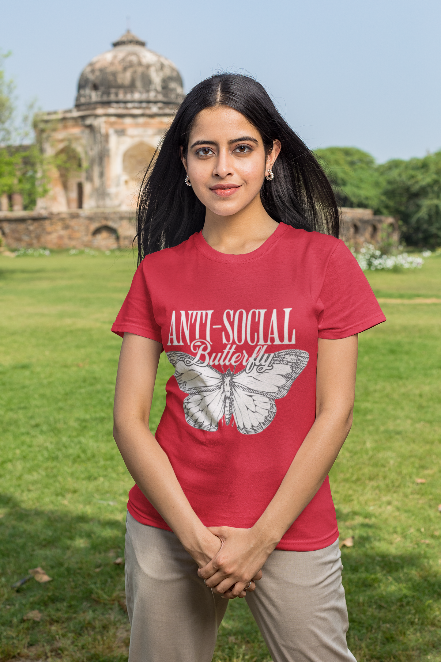 Anti-Social Butterfly T-Shirt — Graphic Butterfly Tee for Introverts