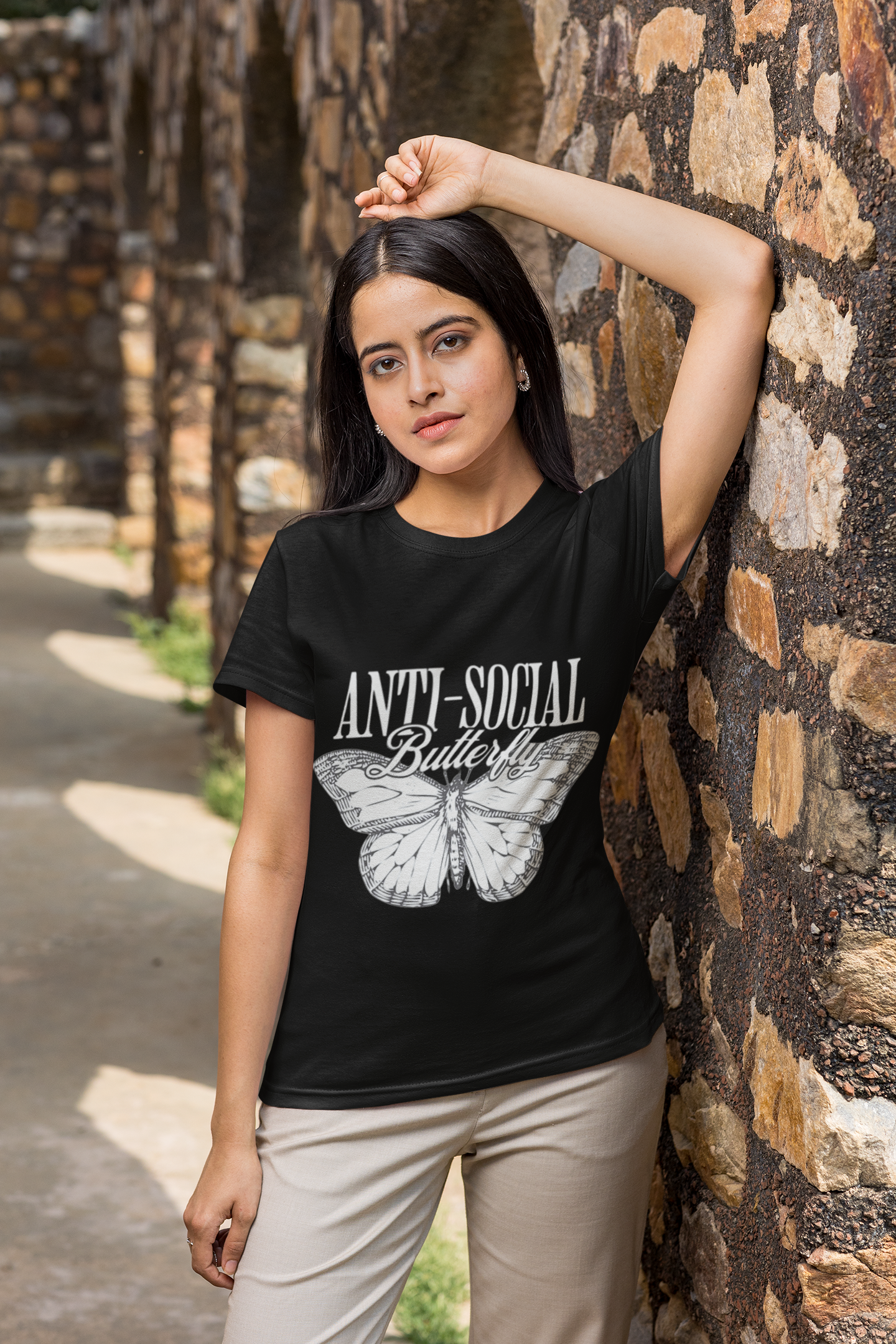 Anti-Social Butterfly T-Shirt — Graphic Butterfly Tee for Introverts