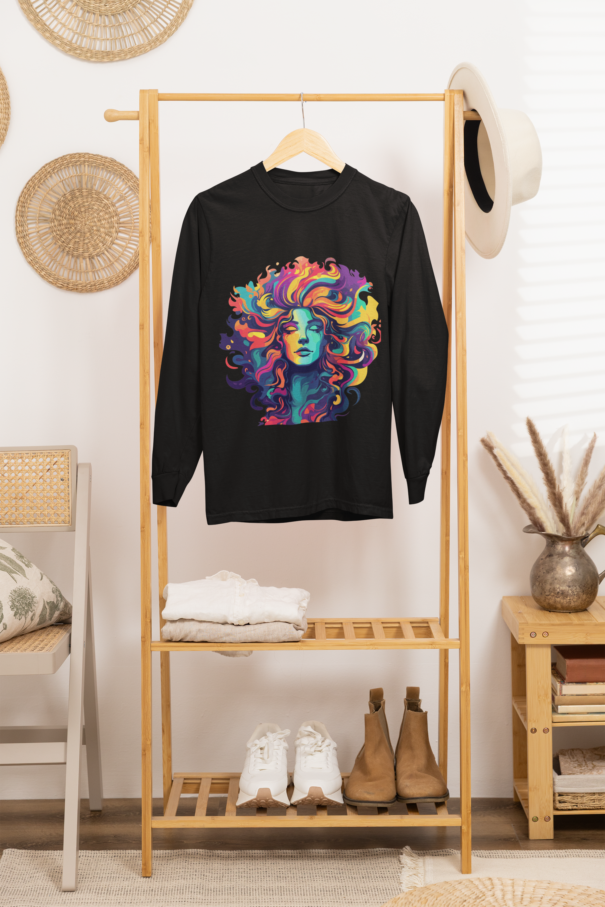 Colorburst Muse — Artistic Long Sleeve Tee