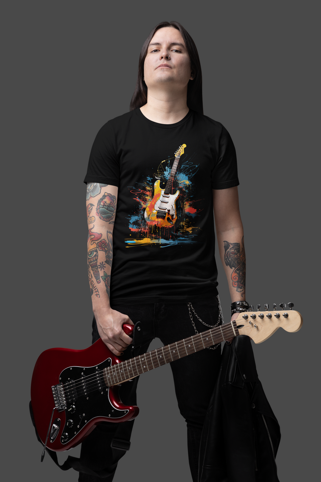 Electric Guitar Paint Splash T-Shirt
