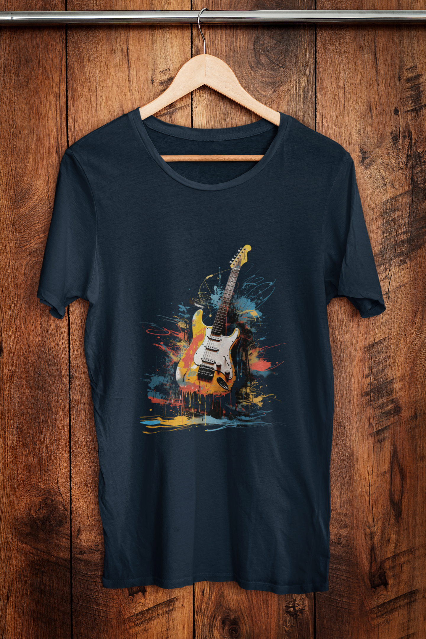 Electric Guitar Paint Splash T-Shirt