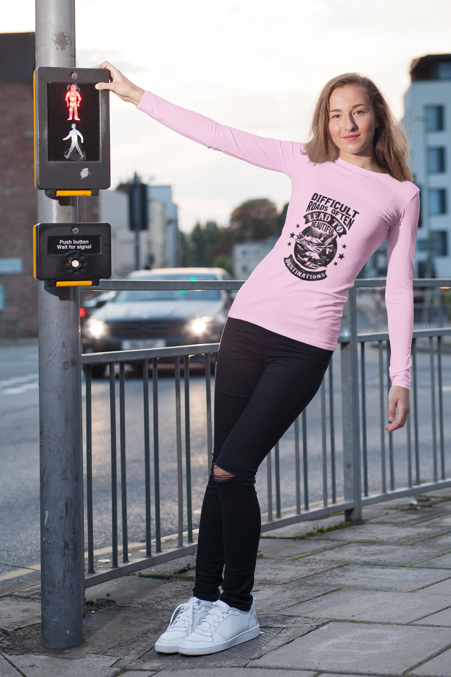 Difficult Roads Often Lead To Beautiful Destinations Long Sleeve Tee