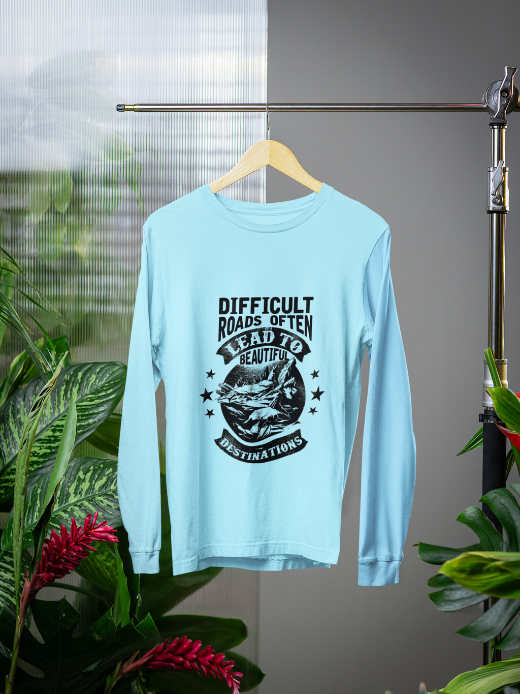 Difficult Roads Often Lead To Beautiful Destinations Long Sleeve Tee