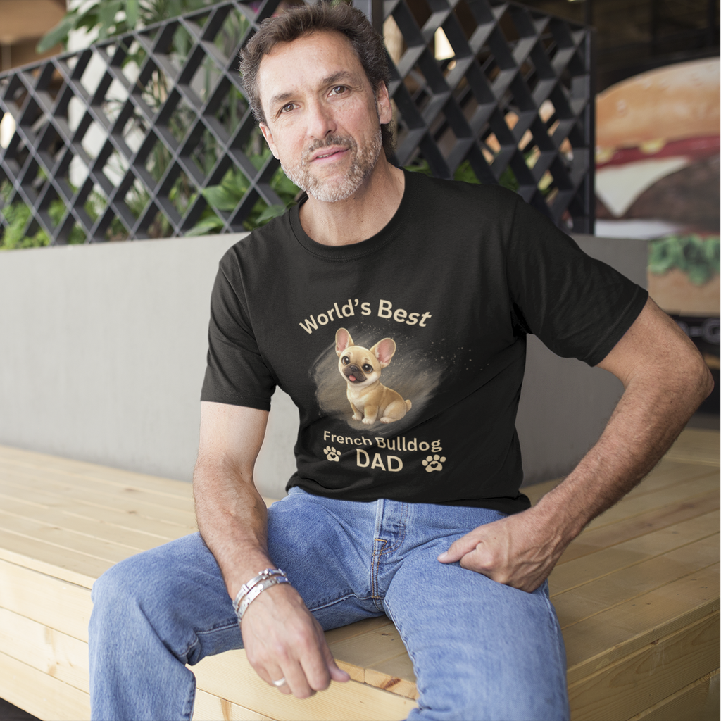 World's Best French Bulldog Dad - Premium Cotton T-Shirt