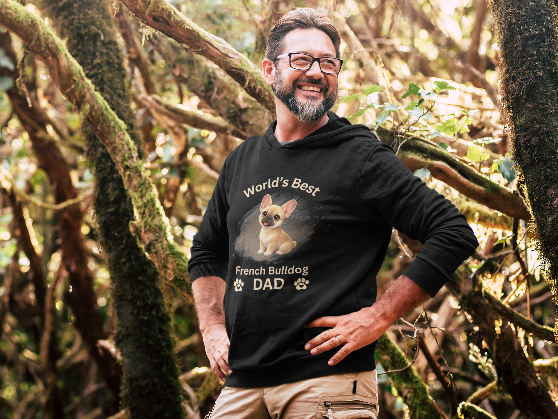 World's Best French Bulldog Dad - Lightweight Premium Hooded Tee