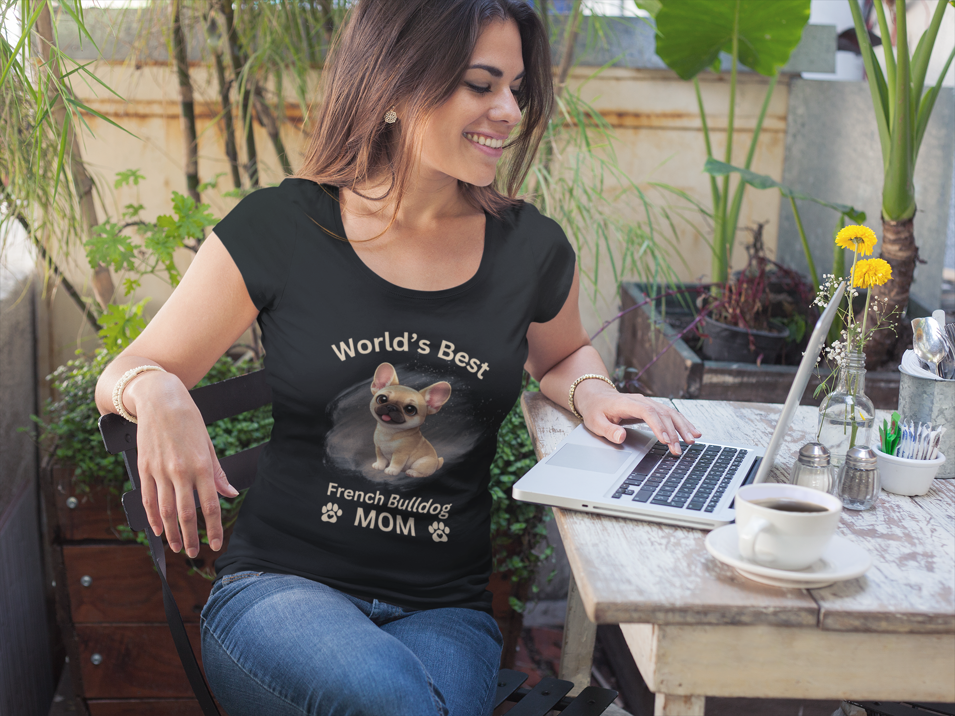 World's Best French Bulldog Mom - Premium Cotton T-Shirt
