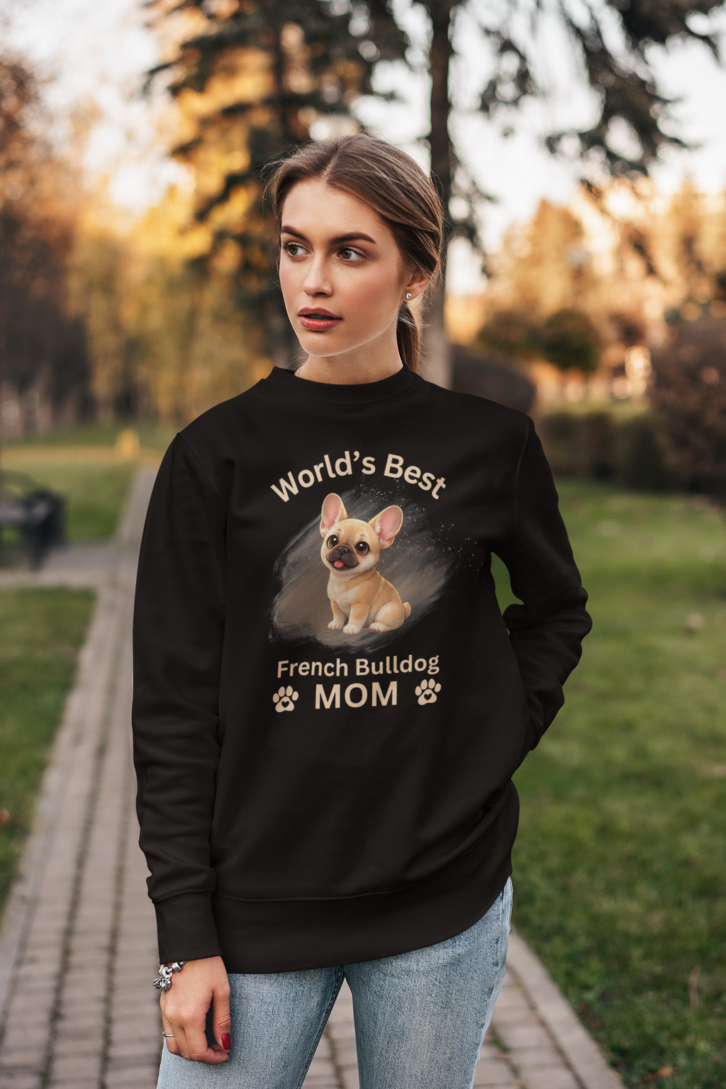 World's Best French Bulldog Mom - Premium Crewneck Sweatshirt