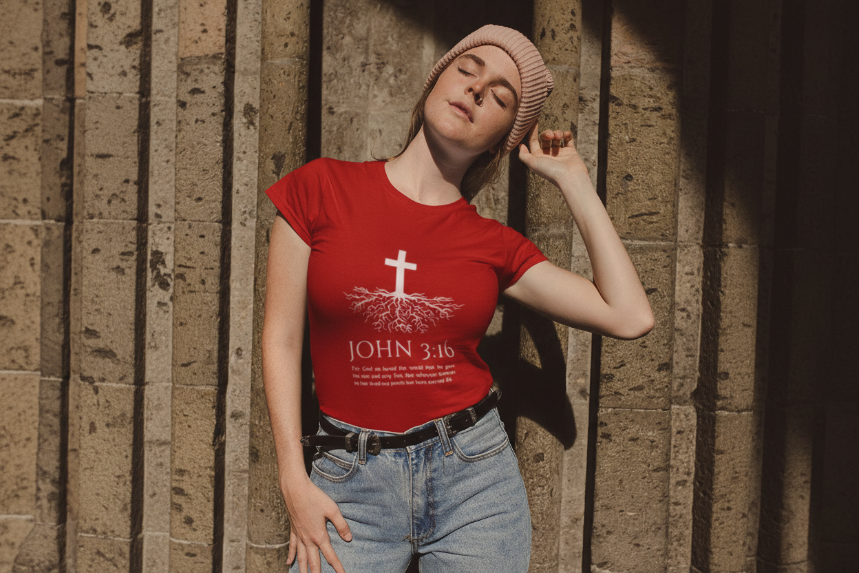 John 3:16 Rooted in Faith Premium Tee