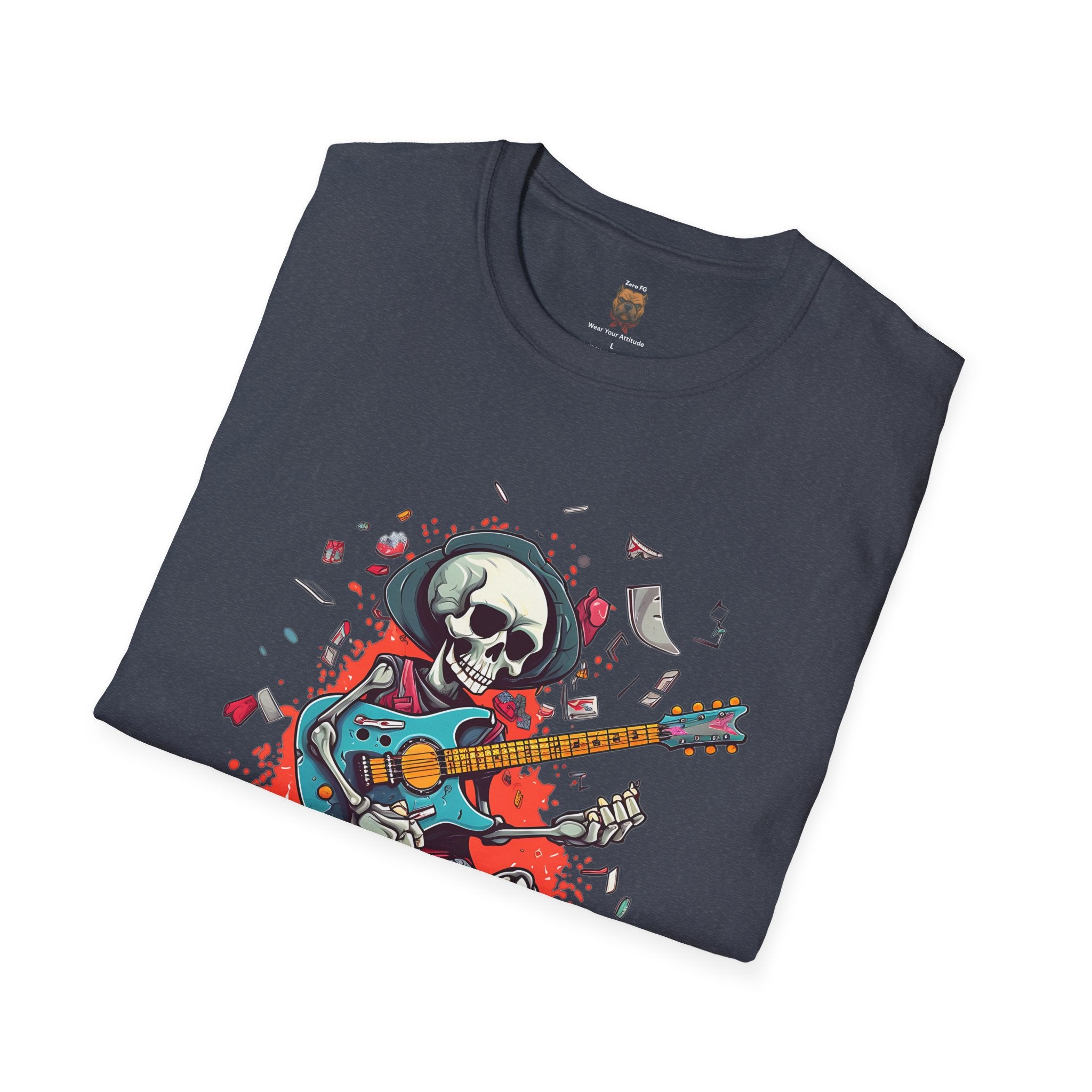 Skull Guitarist Tee (Dark Colors) | Unisex Rock Graphic T-Shirt