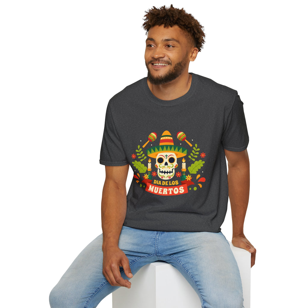 Dia de los Muertos T-Shirt, Unisex Softstyle Tee, Halloween Apparel, Mexican Celebration Shirt, Cultural Celebration Outfit, Gift Idea
