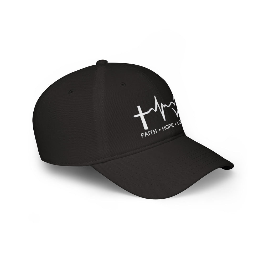 Faith Hope Love Low Profile Baseball Cap, Inspirational Hat, Gift for Him/Her, Everyday Wear, Cap for Spiritual Beliefs