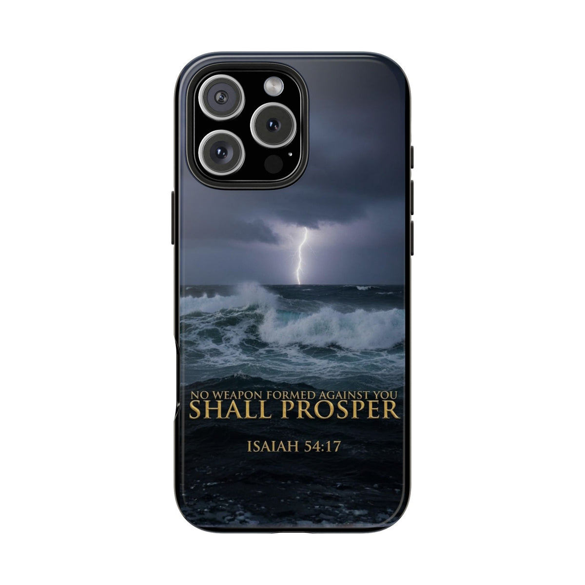 Isaiah 54:17 Lightning Storm Phone Case — Christian Faith Scripture Tough Case