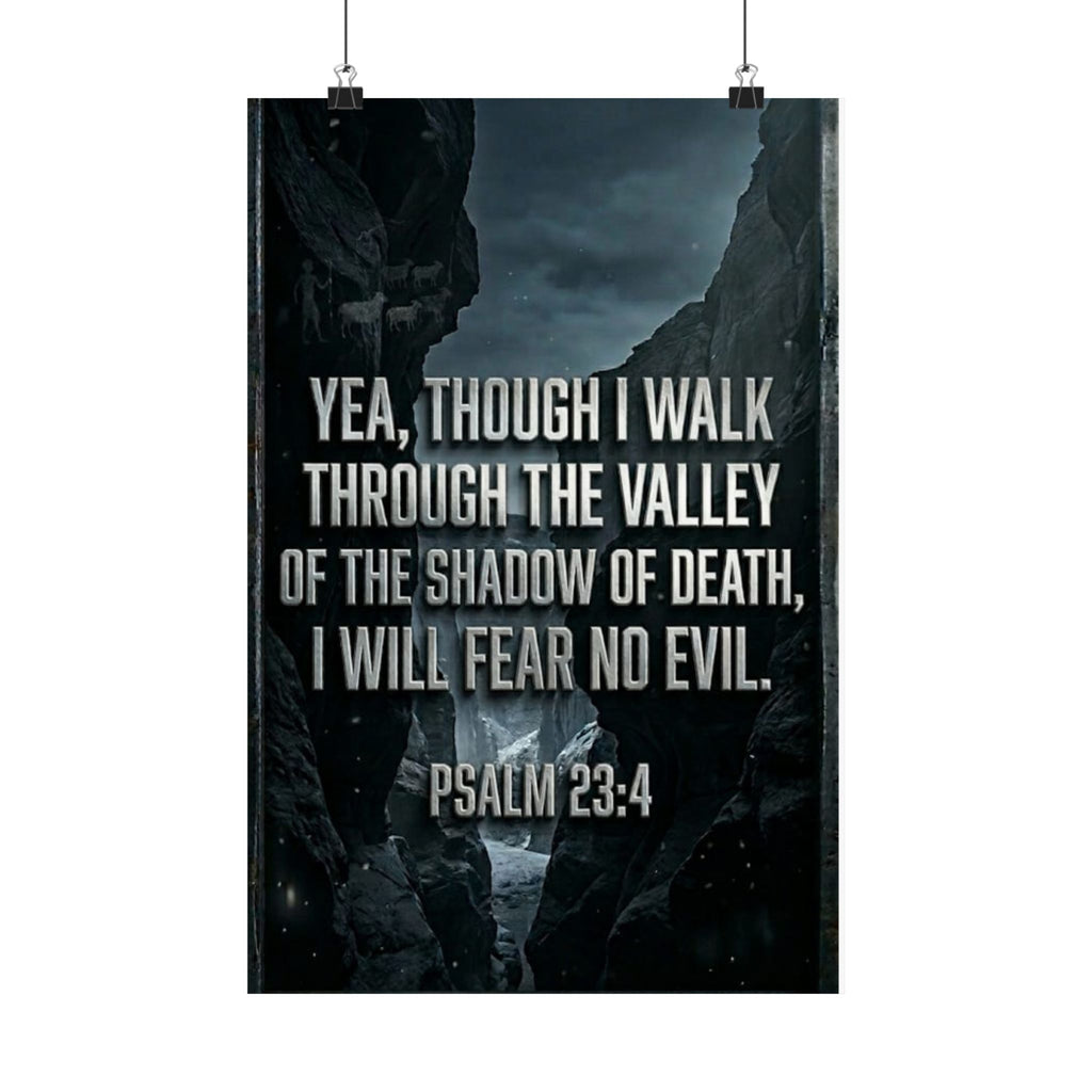 Psalm 23:4 Valley of Death Heavy Industrial Christian Poster