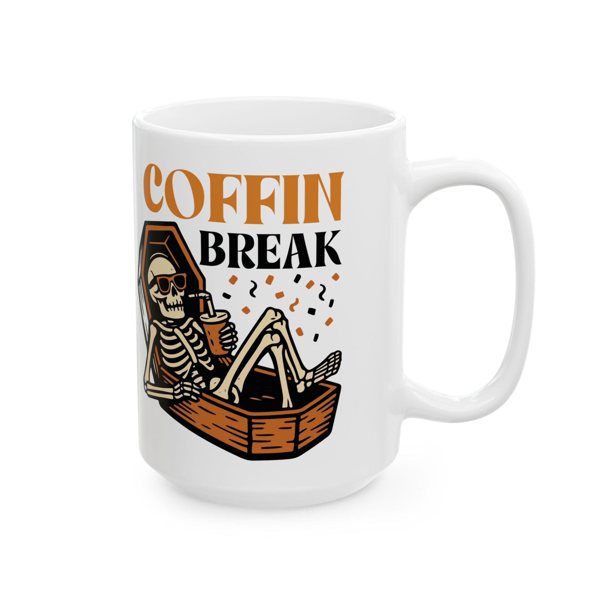 Spooky Skeleton Coffee Mug - Coffin Break Design