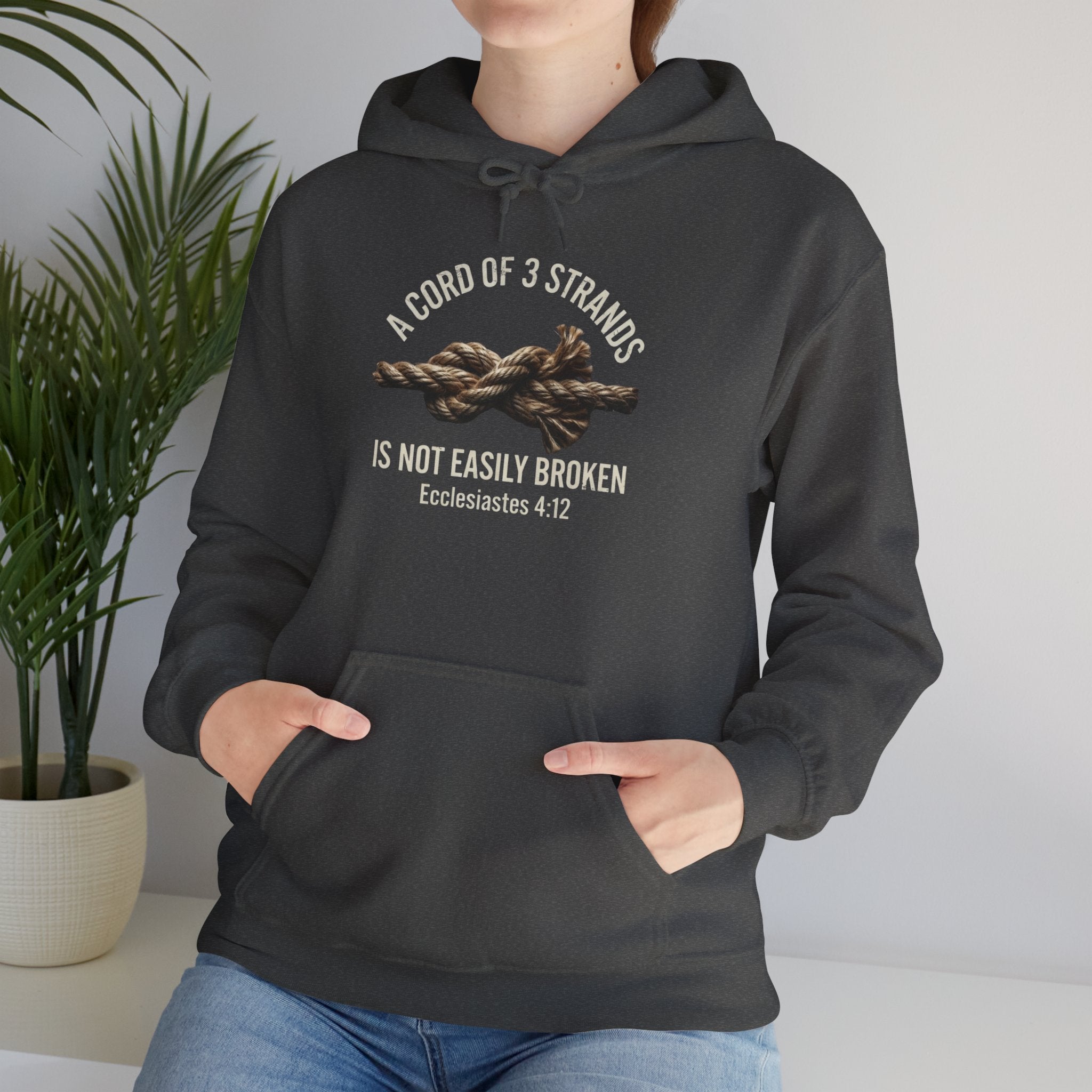 A Cord of 3 Strands Hoodie — Ecclesiastes 4:12 — Christian Faith Pullover
