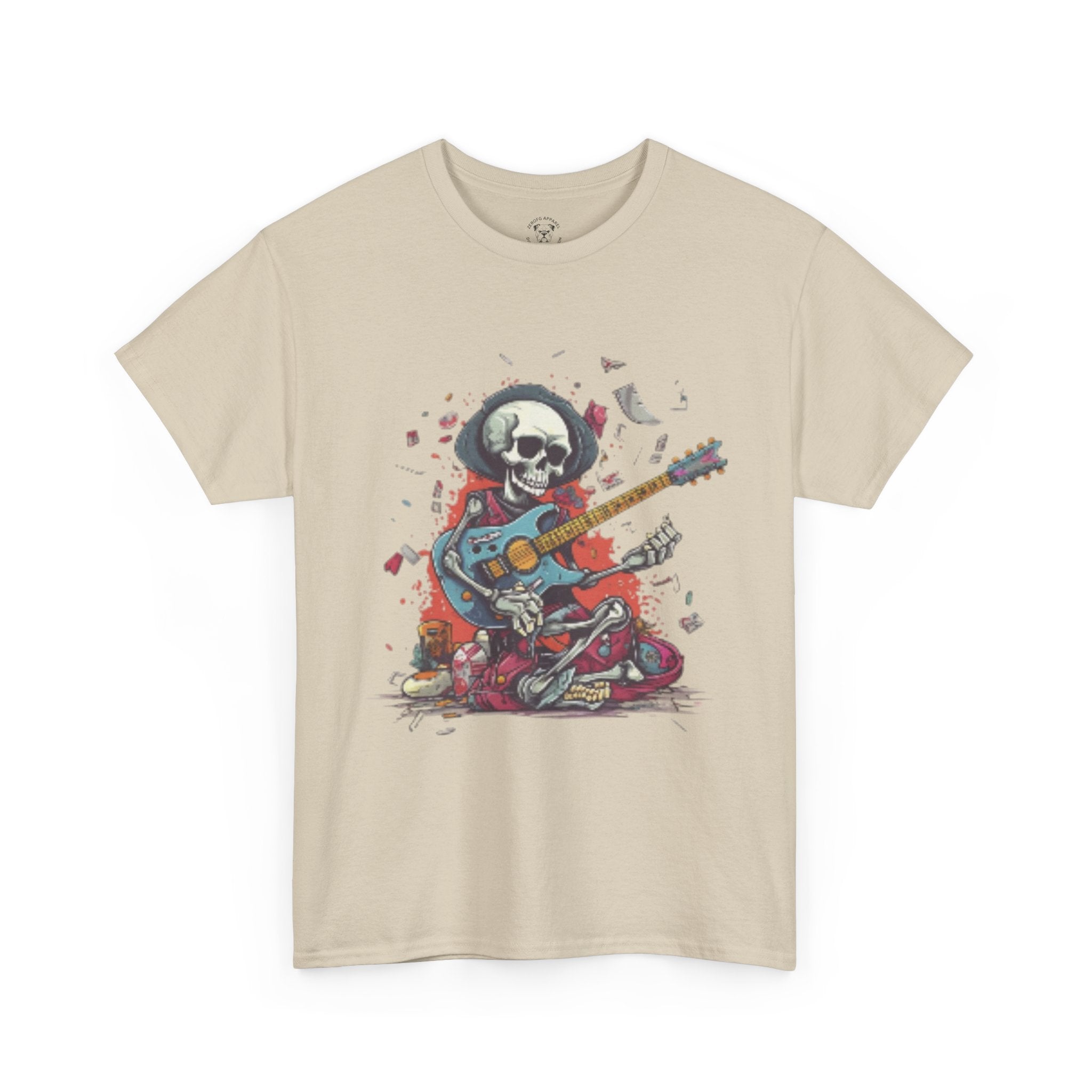 Skull Guitarist Tee - Premium Rock & Roll Skeleton Graphic T-Shirt