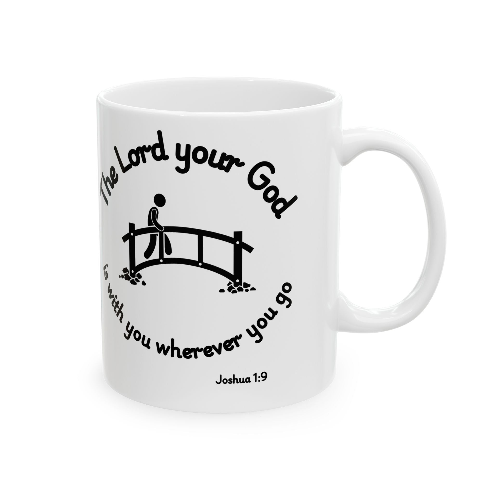 God Walks With You Always Christian Coffee Mug – Inspirational Bible Verse Gift – 11oz & 15oz