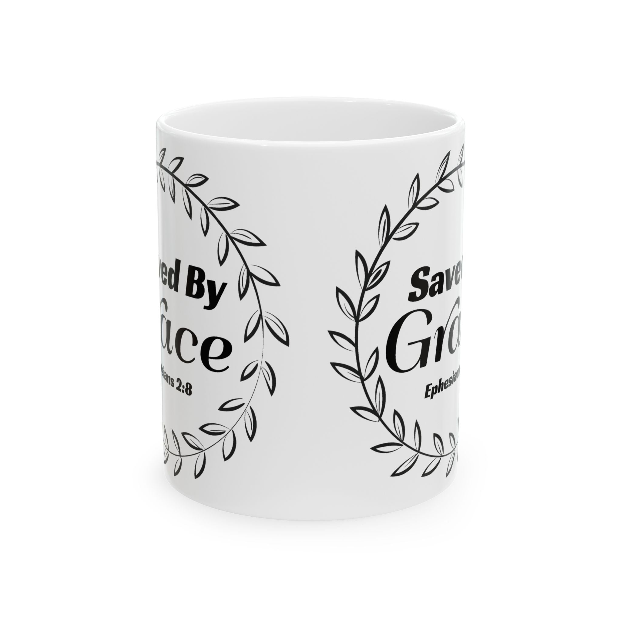 Saved by Grace Mug – Ephesians 2:8 Christian Coffee Cup (11 oz & 15 oz)