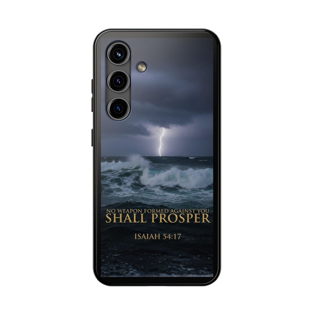 Isaiah 54:17 Lightning Storm Phone Case — Christian Faith Scripture Tough Case