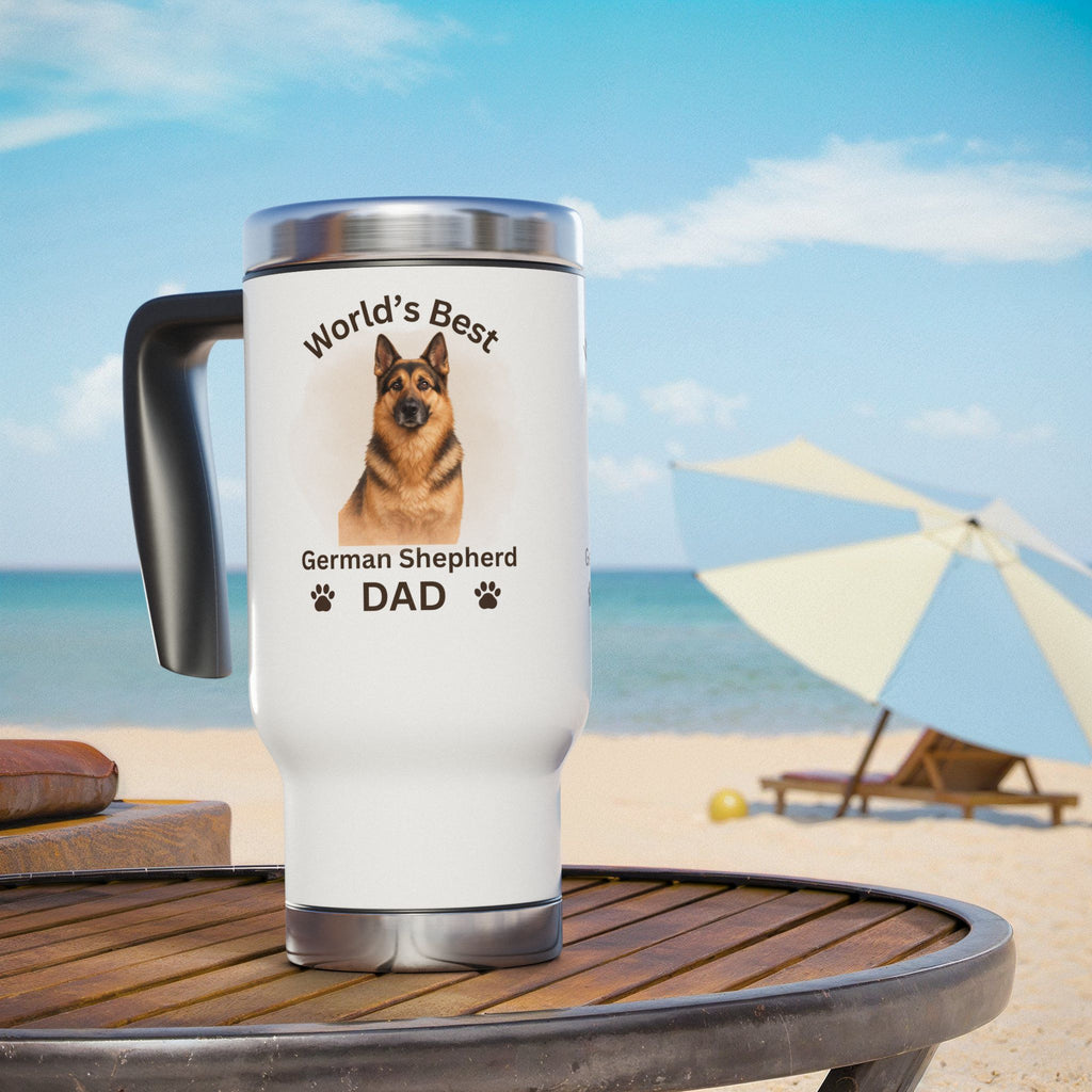German Shepherd Dad - Premium 14oz Stainless Steel Travel Mug