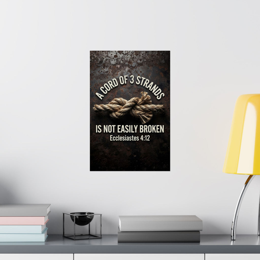 A Cord of 3 Strands Wall Art — Ecclesiastes 4:12 — Matte Poster