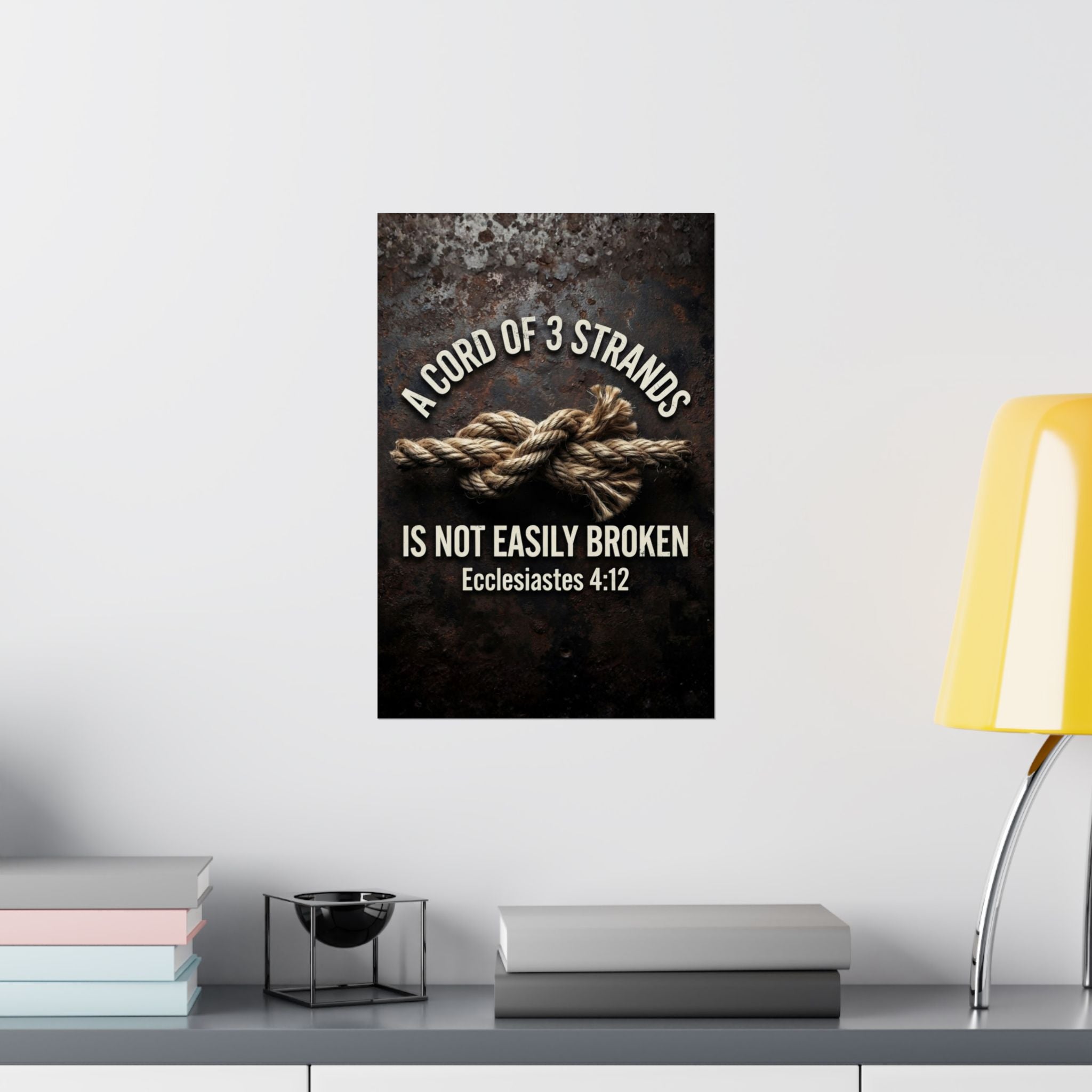 A Cord of 3 Strands Wall Art — Ecclesiastes 4:12 — Matte Poster