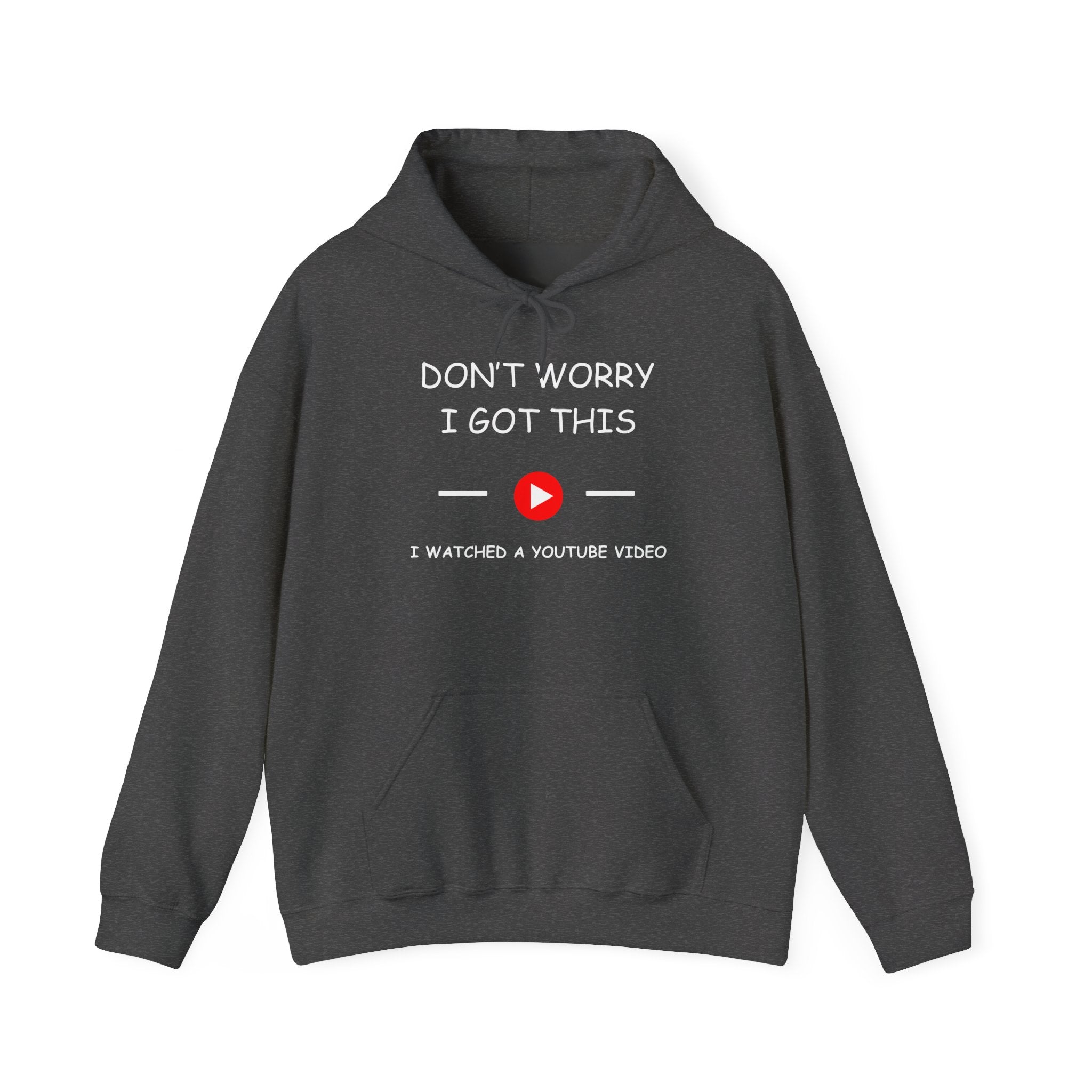 Minimal Play Button Hoodie — Small Red Media Icon Pullover