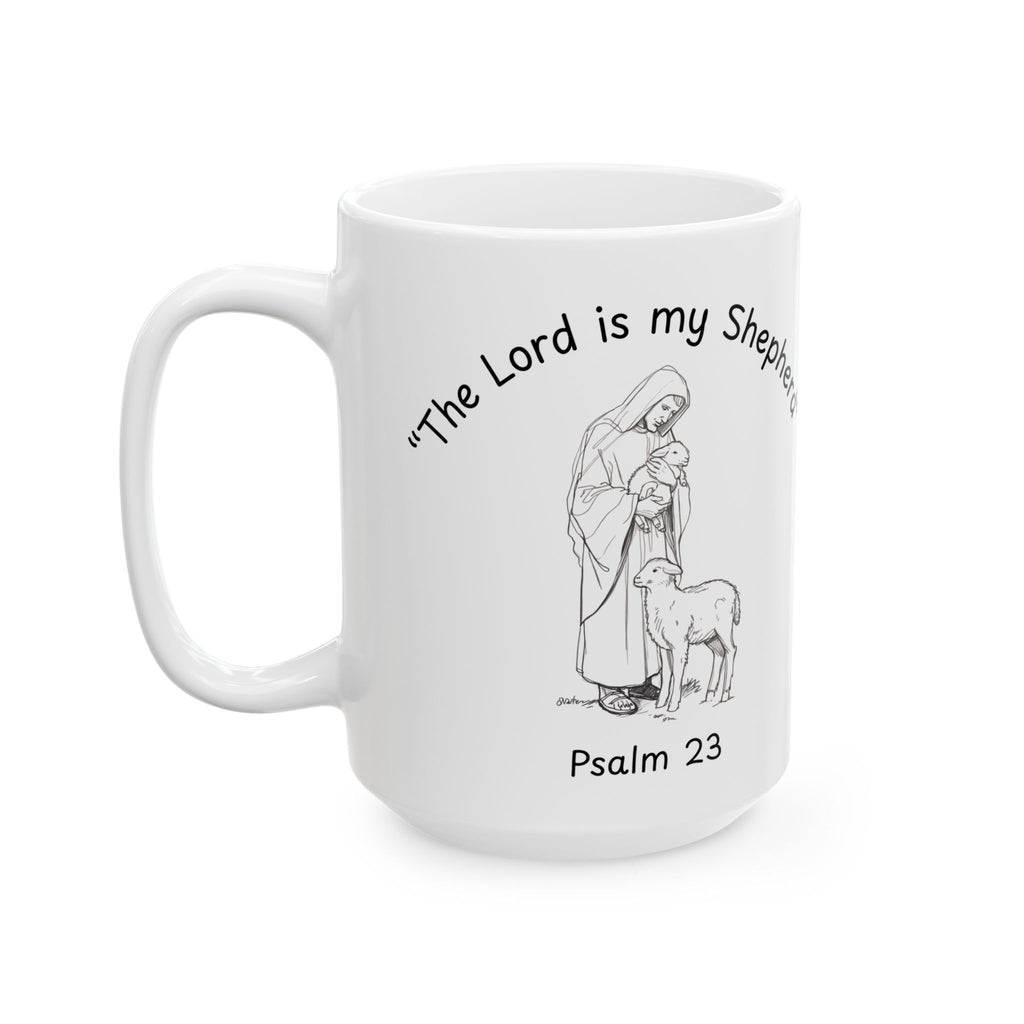 The Lord Is My Shepherd – Psalm 23 Christian Coffee Mug.