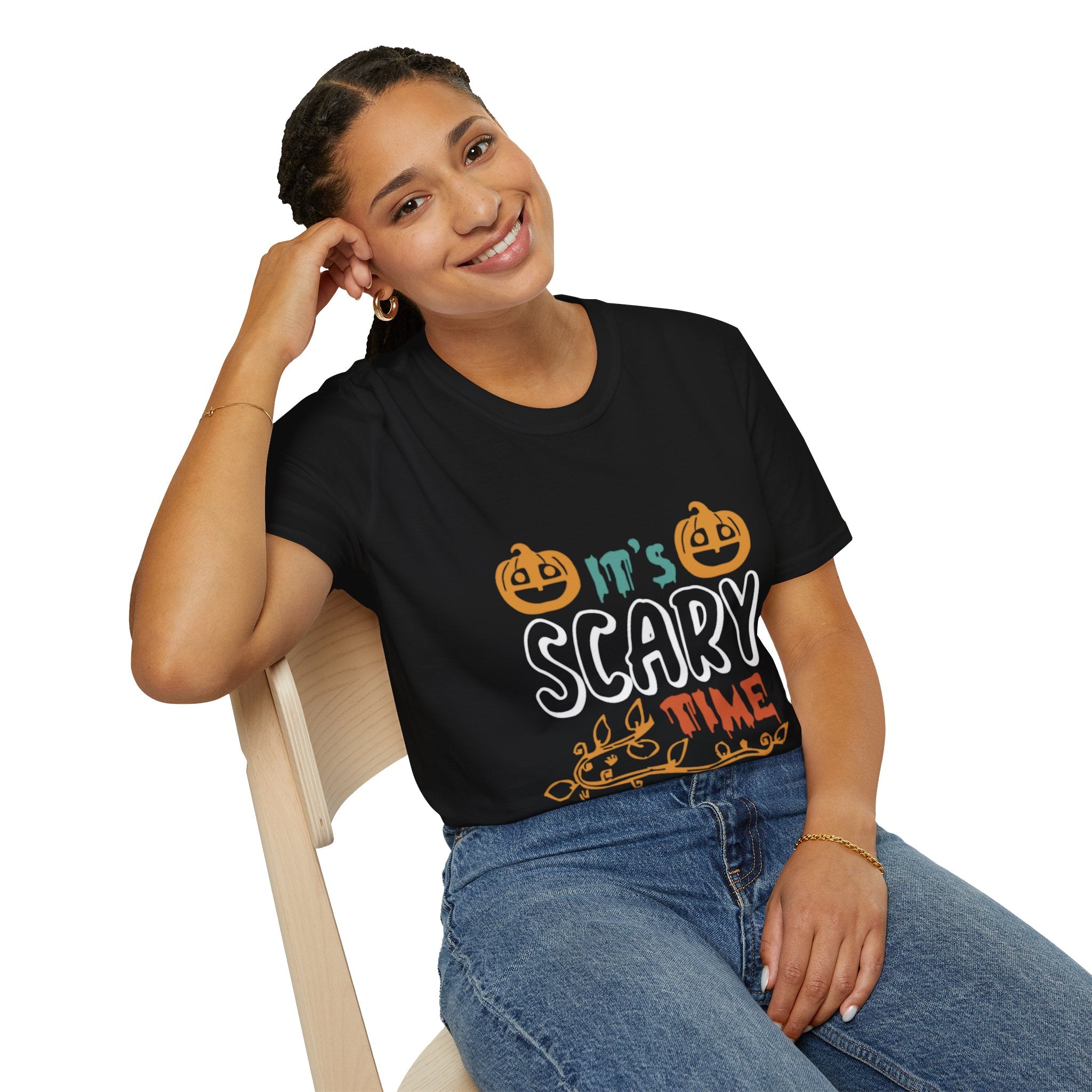 t’s Scary Time Halloween T-Shirt | Funny Pumpkin Graphic Tee for Spooky Season