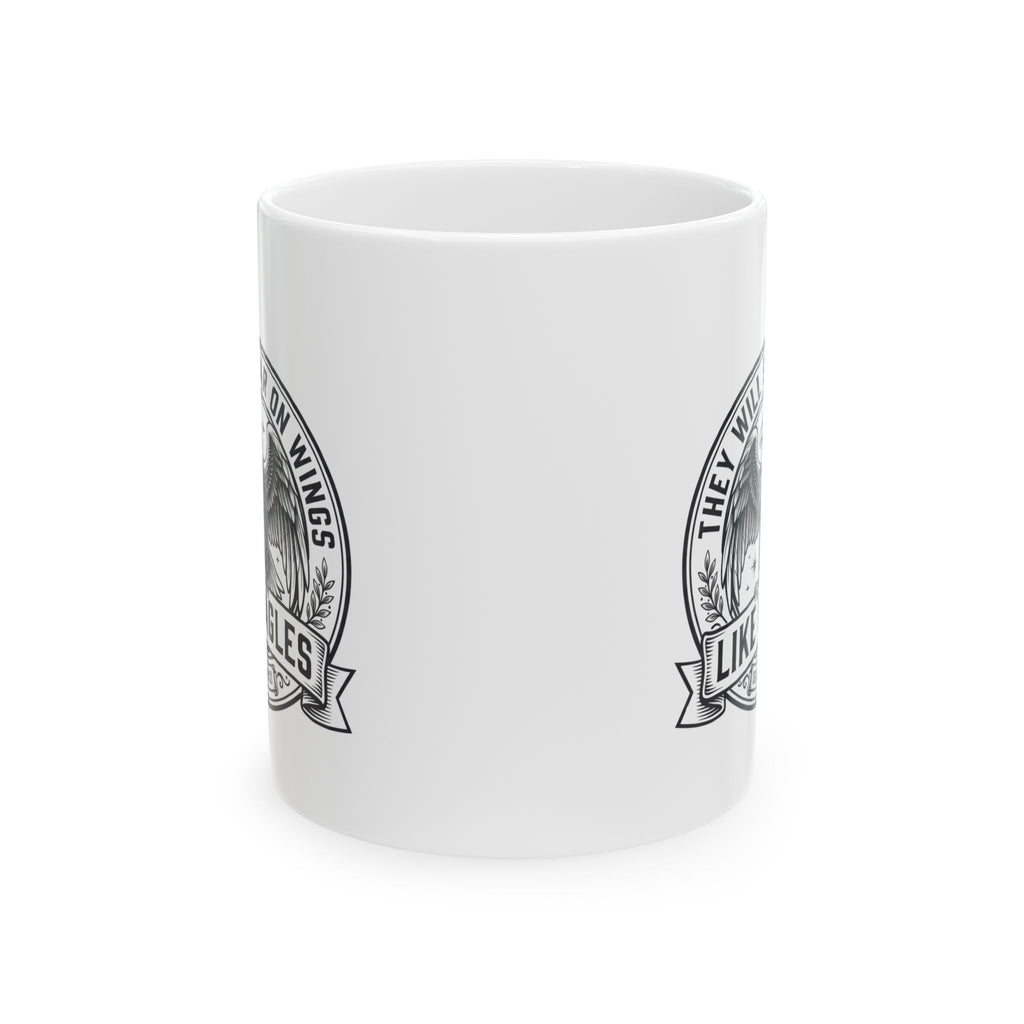 Eagle Emblem Ceramic Mug — They Will Soar on Wings Like Eagles — Isaiah 40:31