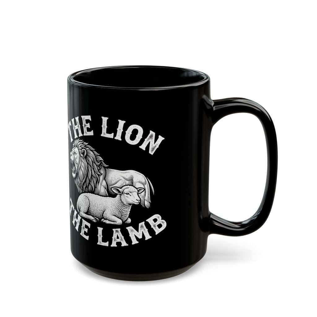The Lion & The Lamb Black Mug — Christian Faith Coffee Mug | Zero FG
