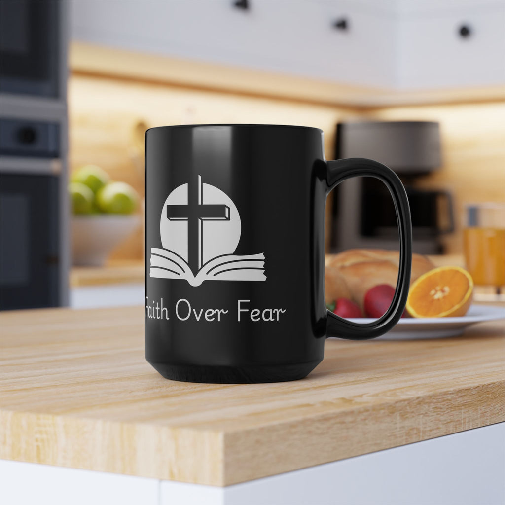 Faith Over Fear – Christian Black Coffee Mug