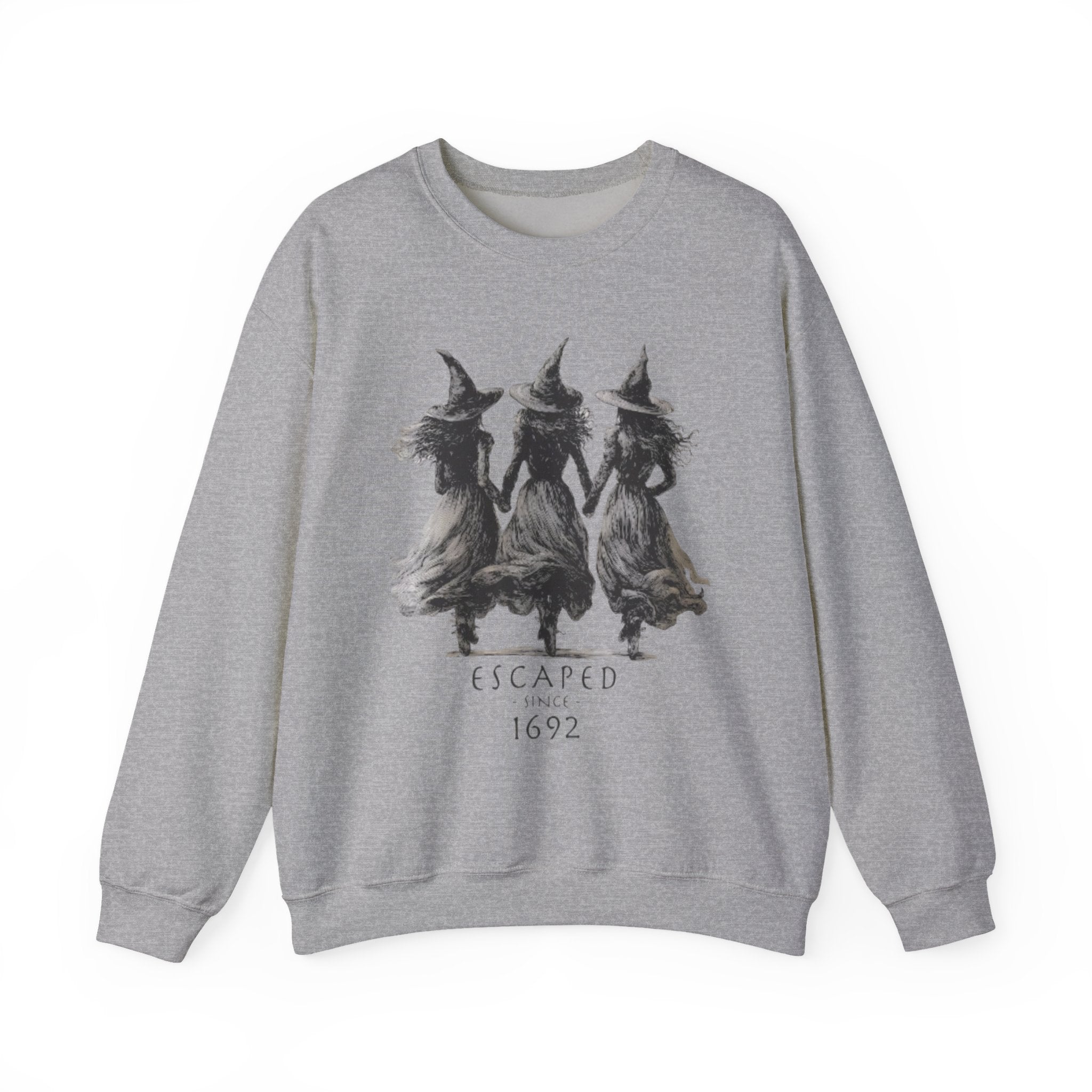 Witch Sisters “Escaped Since 1692” Halloween Sweatshirt