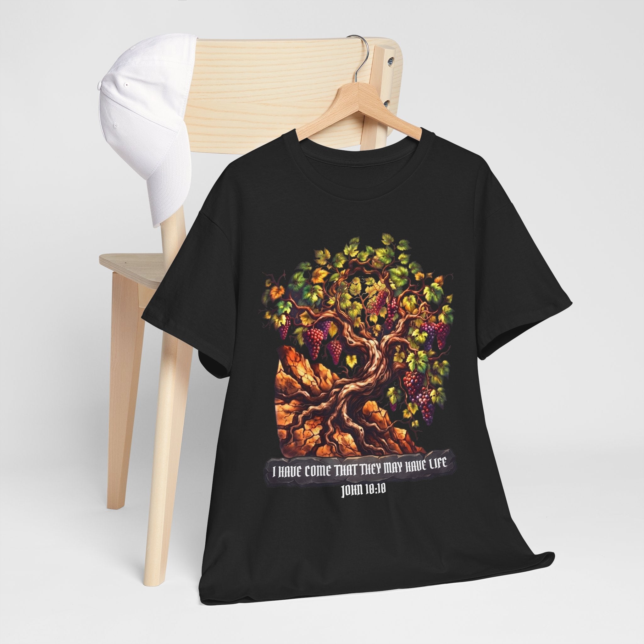 John 10:10 Abundant Life Grapevine T-Shirt — "I Have Come That They May Have Life"