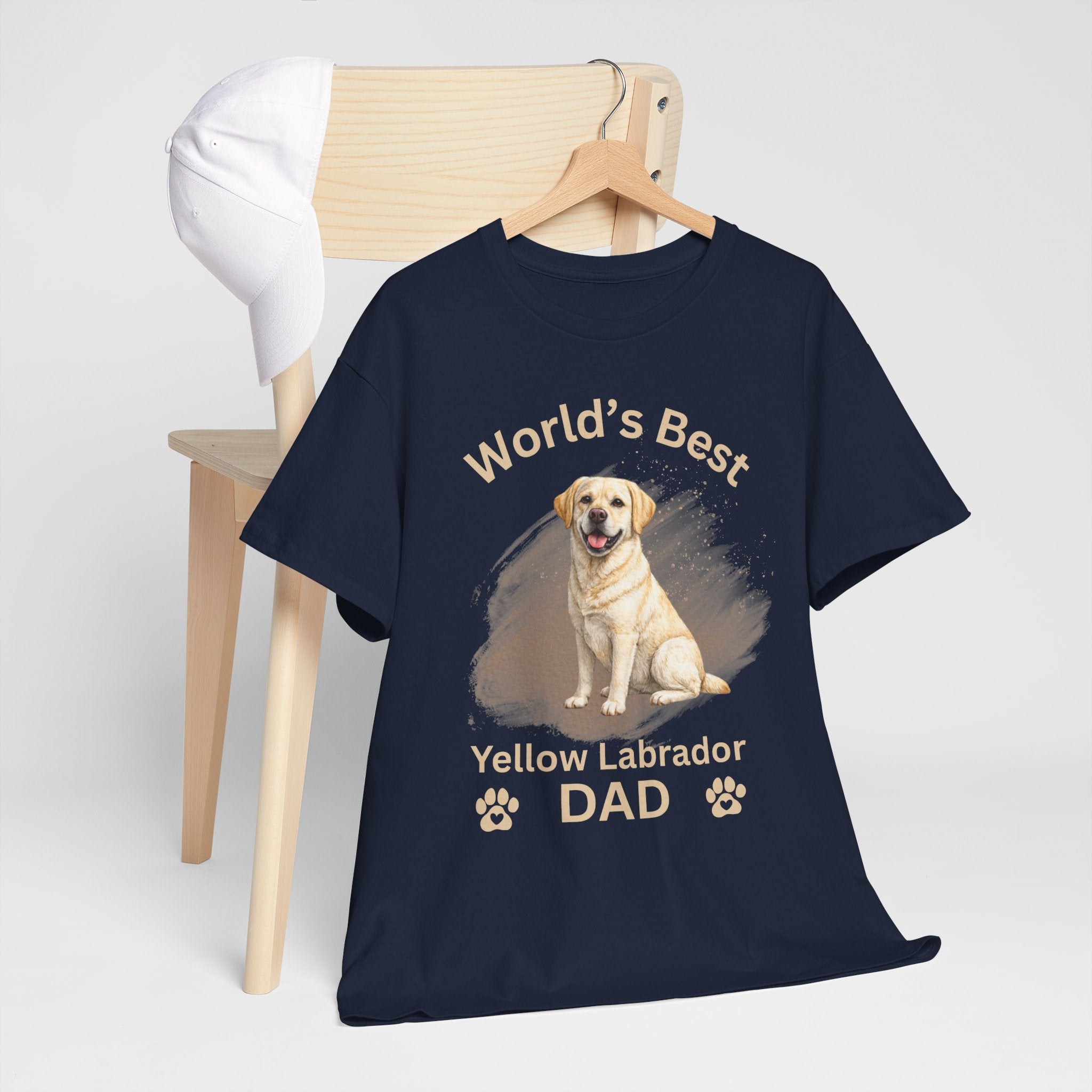 World’s Best Yellow Lab Dad T-Shirt – Labrador Retriever Dog Dad Tee