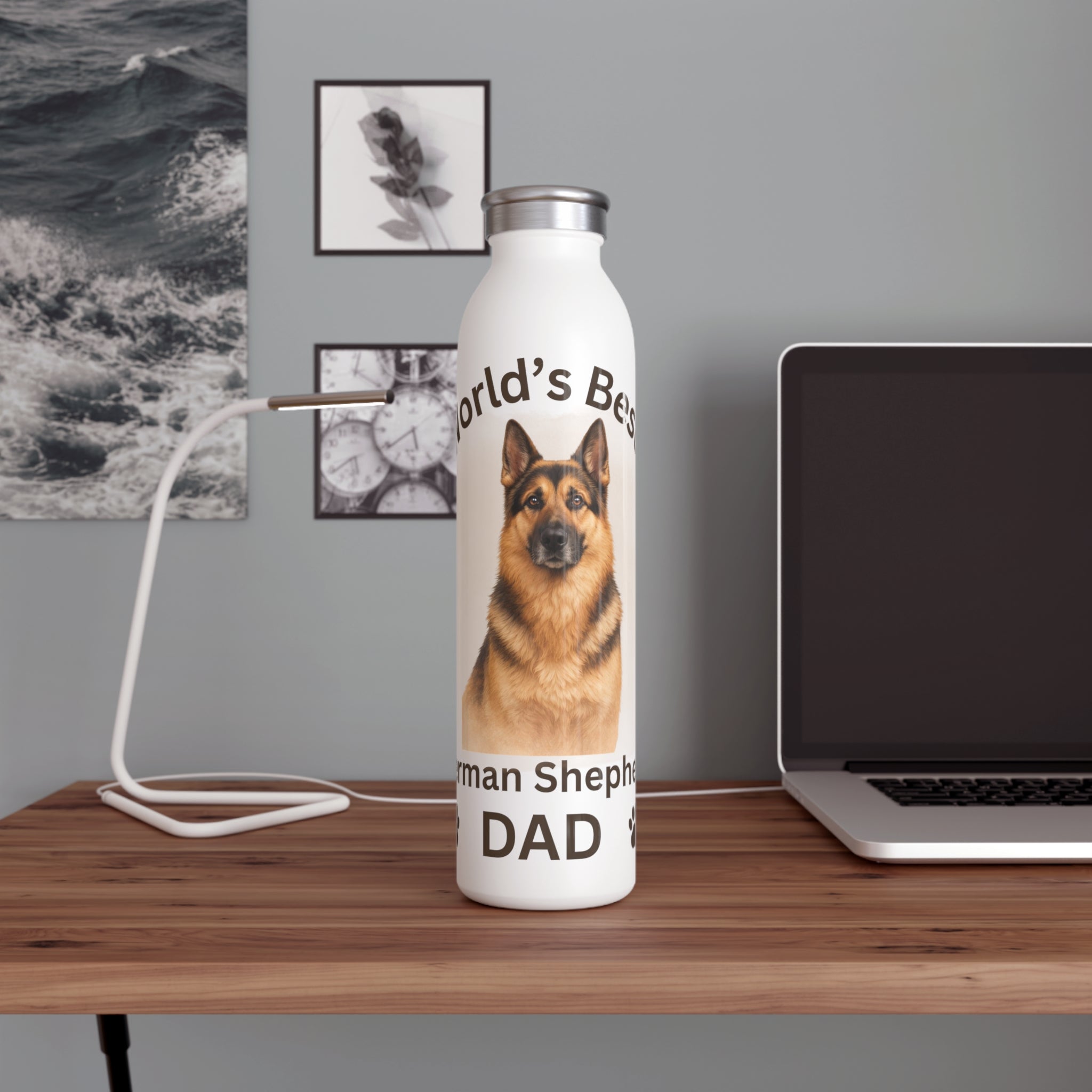 German Shepherd Dad - Premium Slim Stainless Water Bottle