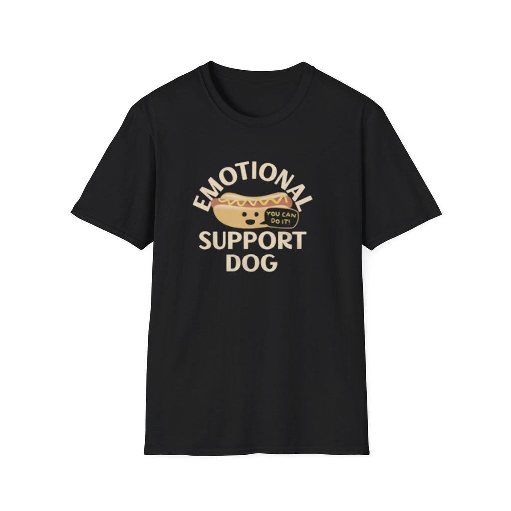 Emotional Support Dog Pun T-Shirt – Funny Hot Dog Humor Tee for Dog Lovers & Food Fans