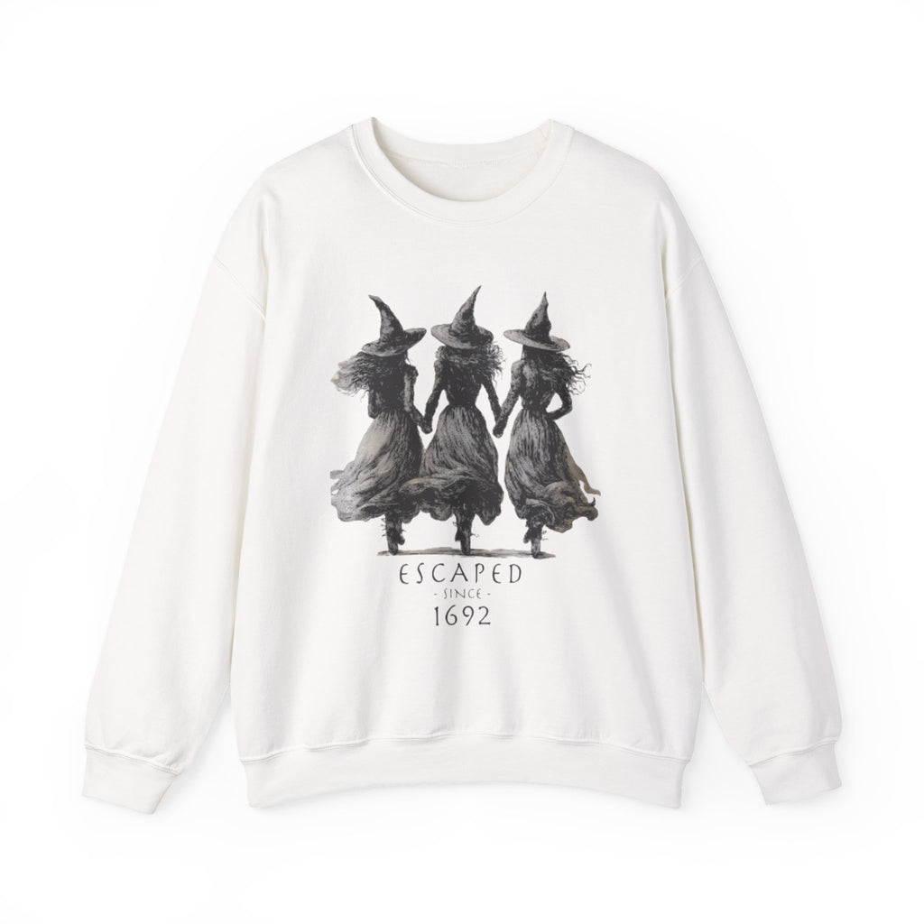 Witch Sisters “Escaped Since 1692” Halloween Sweatshirt