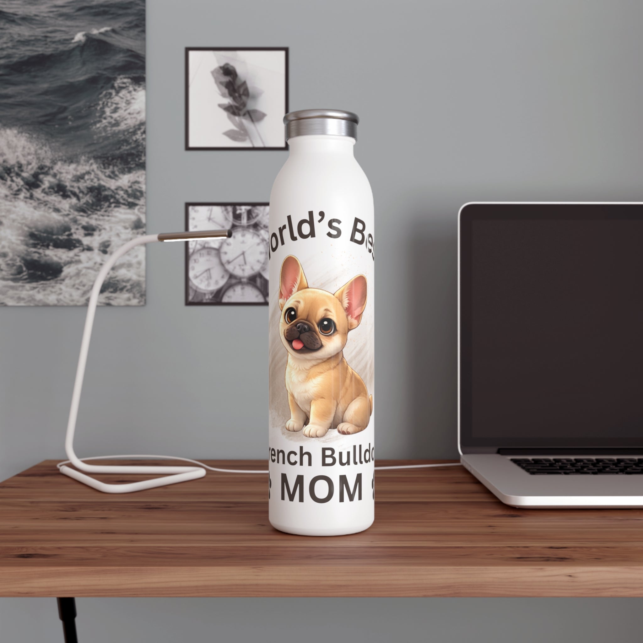 World’s Best French Bulldog Mom Water Bottle – Reusable Stainless Bottle