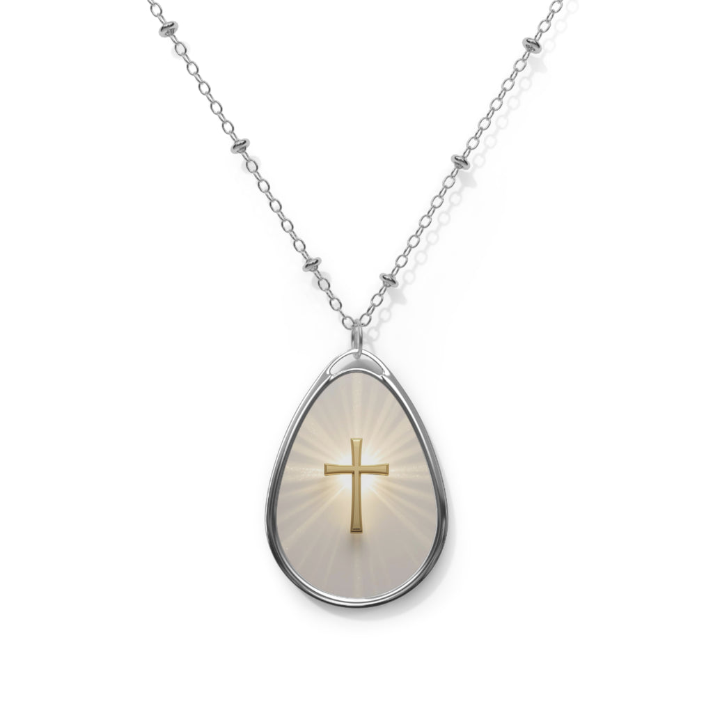 Radiant Cross Teardrop Pendant – A Wearable Reminder of Hope
