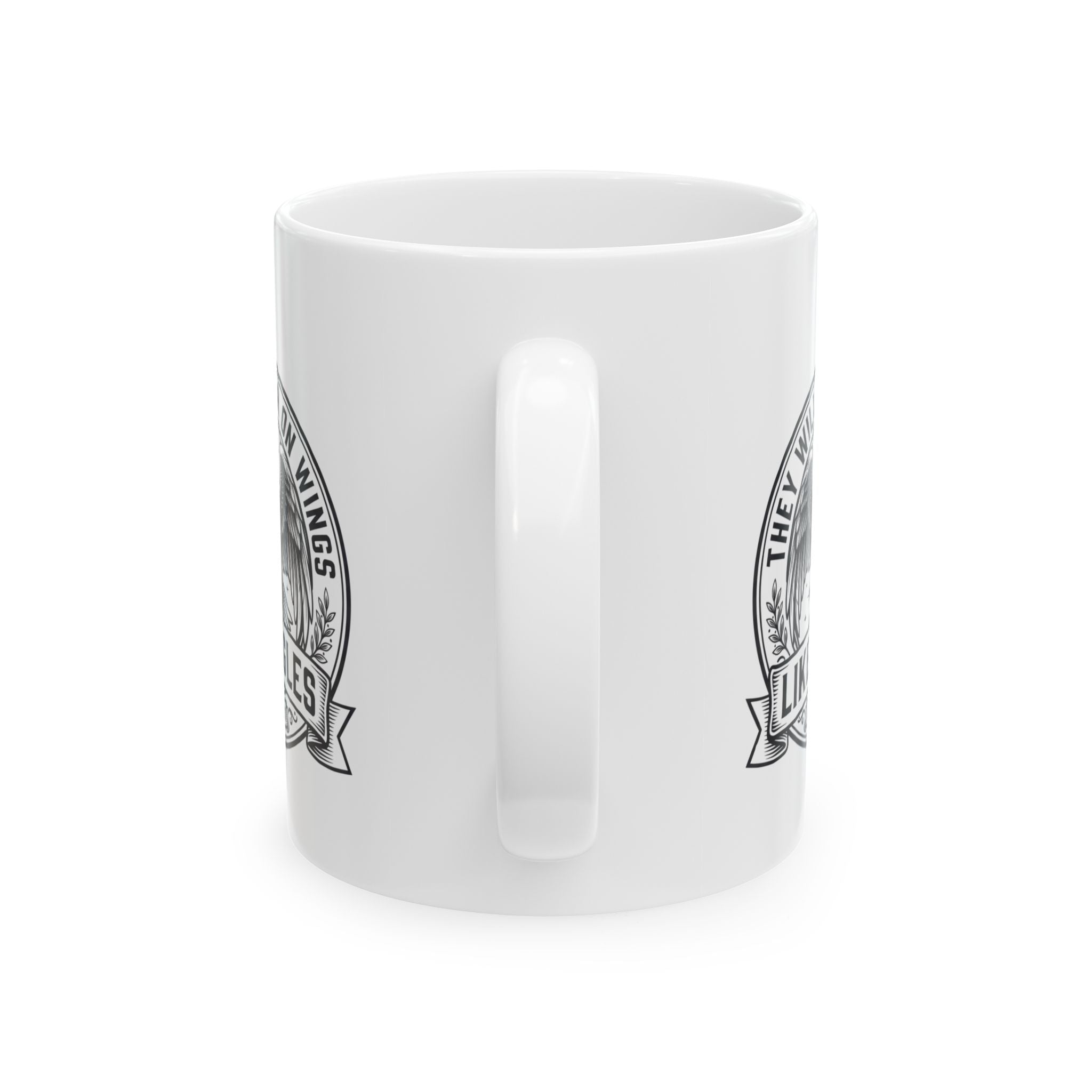 Eagle Emblem Ceramic Mug — They Will Soar on Wings Like Eagles — Isaiah 40:31