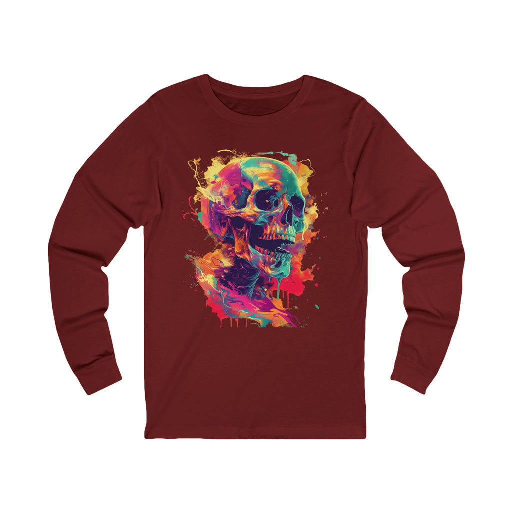 Neon Skull — Abstract Street Art Long Sleeve Tee