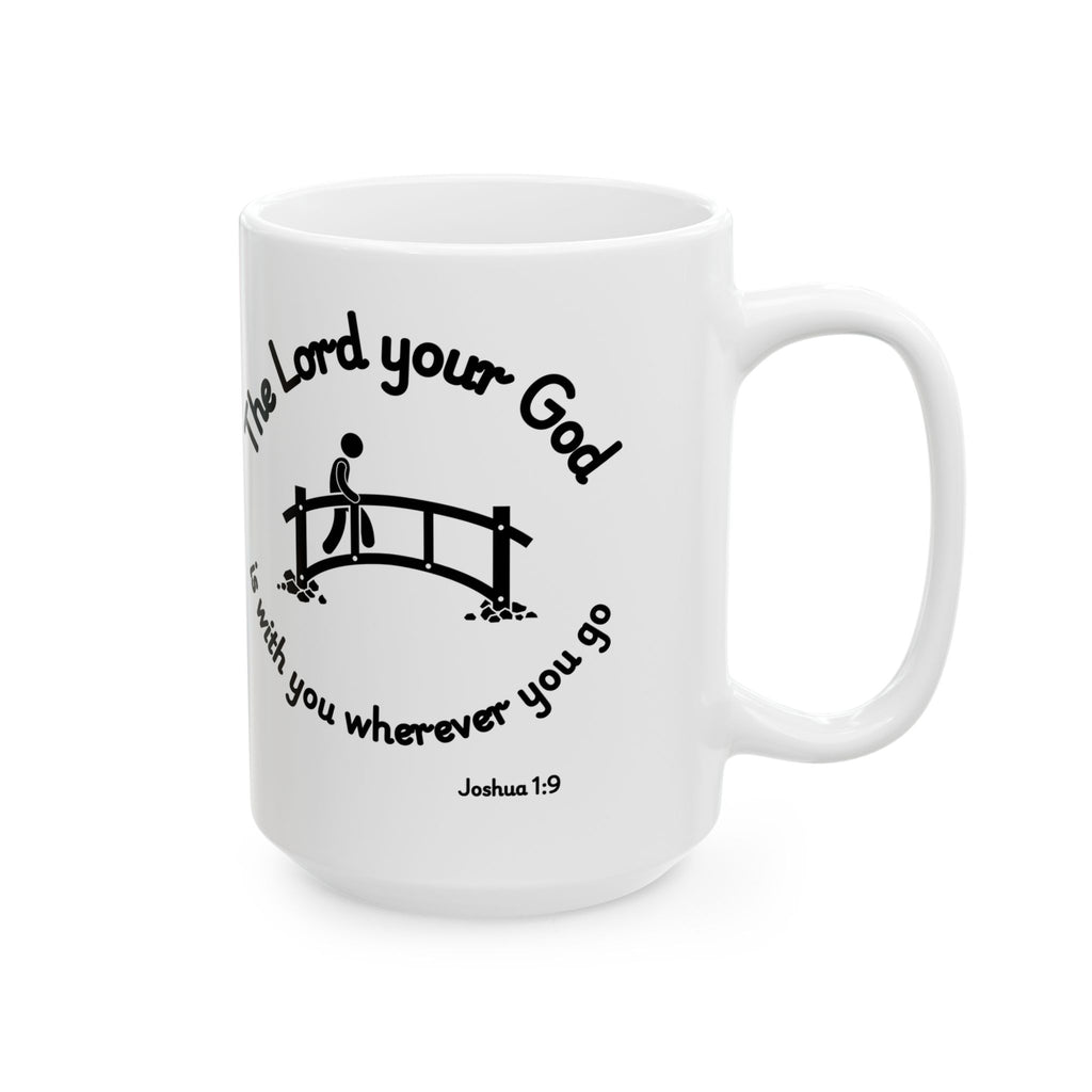 God Walks With You Always Christian Coffee Mug – Inspirational Bible Verse Gift – 11oz & 15oz