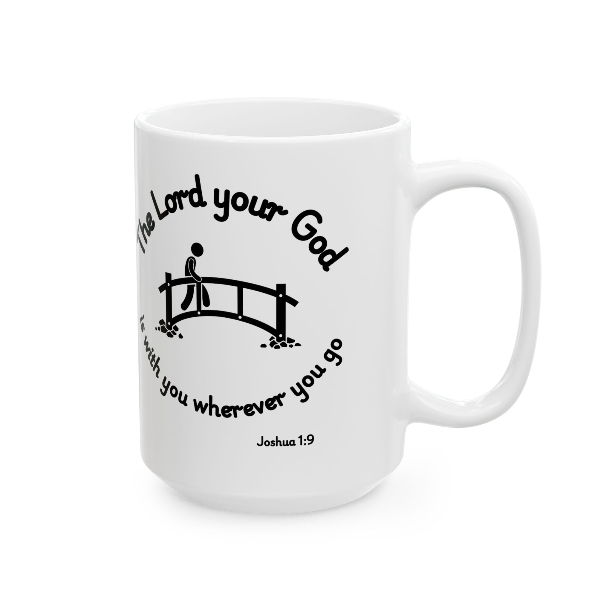 God Walks With You Always Christian Coffee Mug – Inspirational Bible Verse Gift – 11oz & 15oz