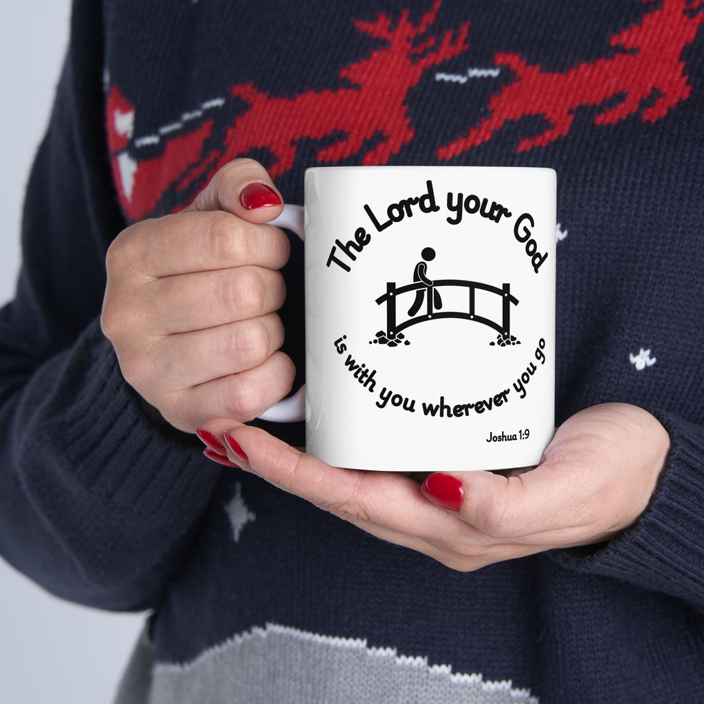 God Walks With You Always Christian Coffee Mug – Inspirational Bible Verse Gift – 11oz & 15oz
