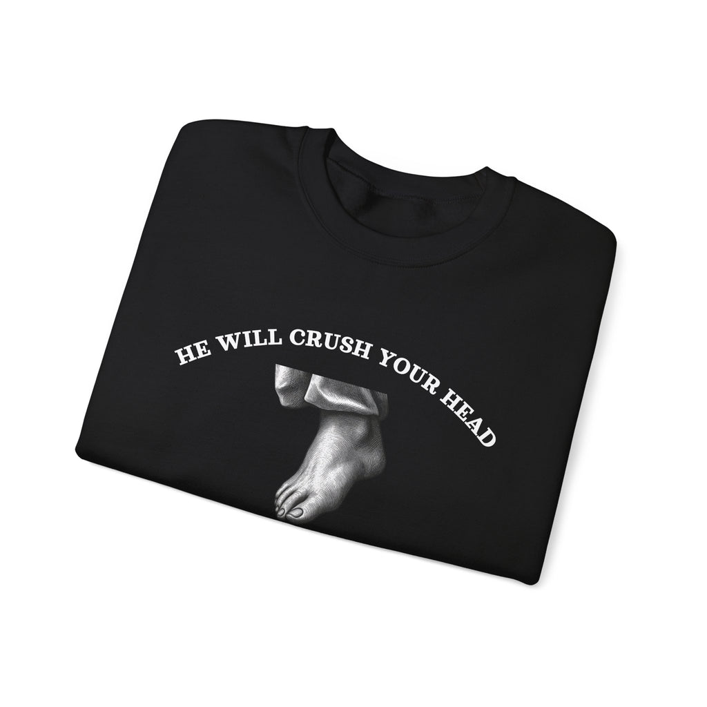 Genesis 3:15 - "He Will Crush Your Head" | Premium Heavyweight Sweatshirt