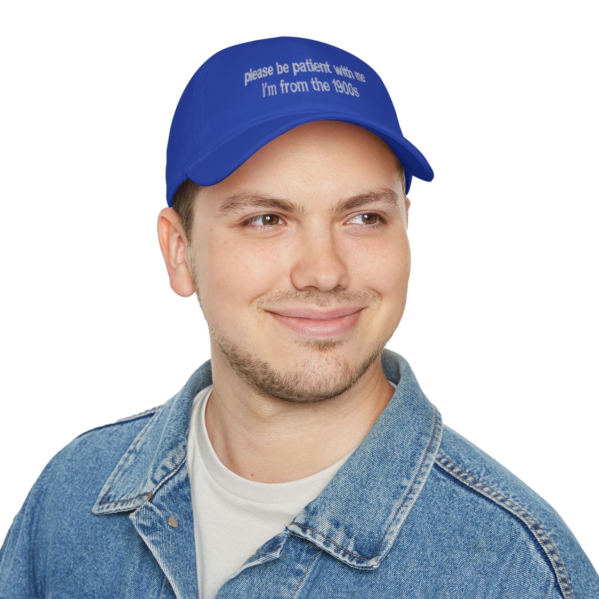 Retro Text Baseball Cap - "please be patient with me, I'm from the 1900s"
